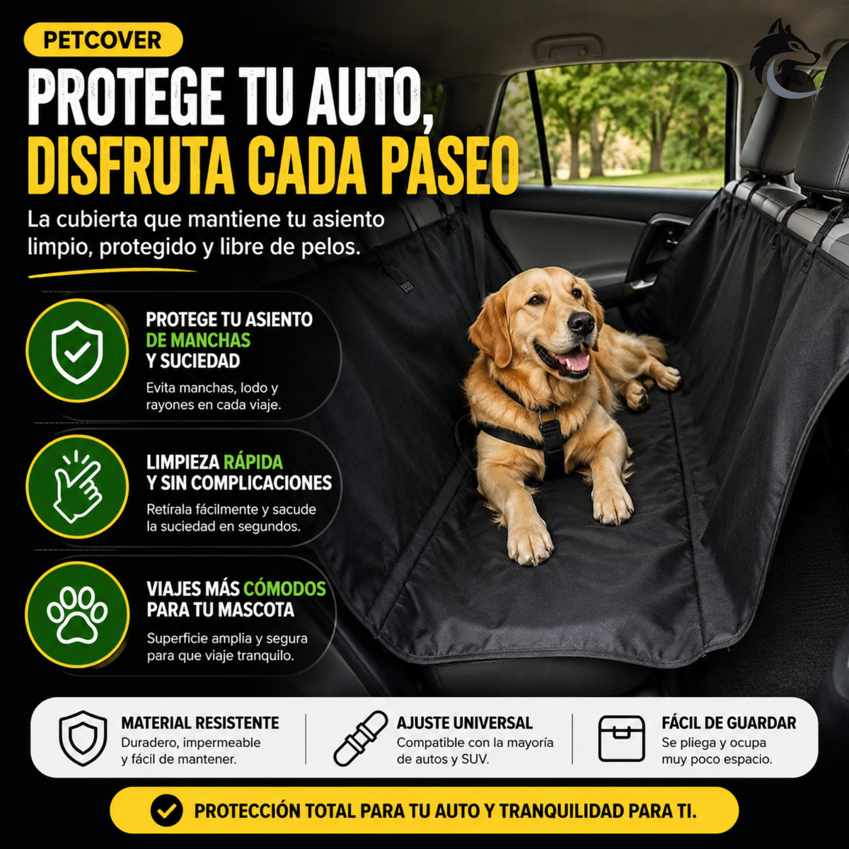 PetCover - Protege el asiento de pelos y líquidos
