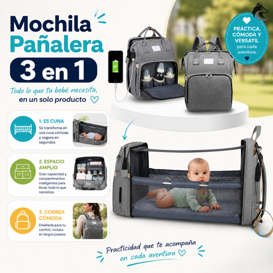 Mochila Pañalera 3 en 1